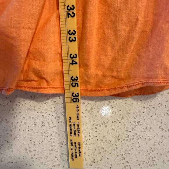 Sachin & Babi Cutout Puff Sleeve Midi Dress Pink Orange Tie Dye Cotton Size 4 - Picture 10 of 10